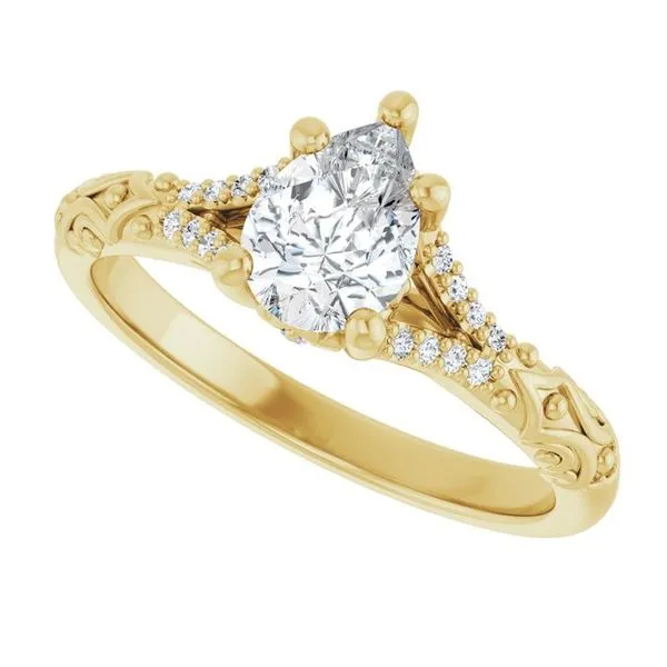 Solitaire Sculptural Engagement Ring Image 5 Natale Jewelers Sewell, NJ
