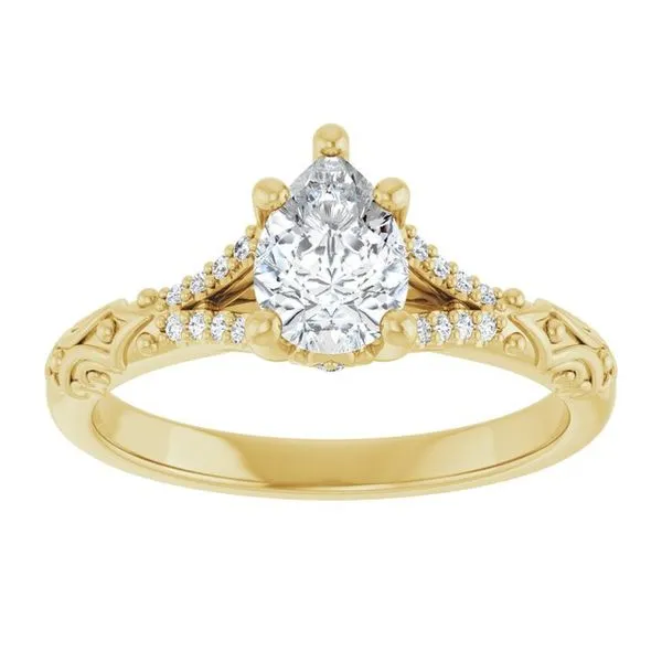 Solitaire Sculptural Engagement Ring Image 3 Natale Jewelers Sewell, NJ