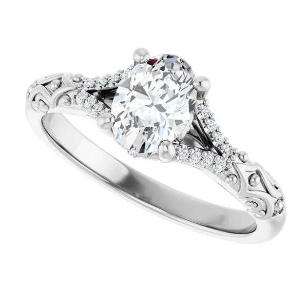 Solitaire Sculptural Engagement Ring Image 5 Natale Jewelers Sewell, NJ