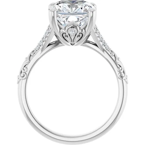 Solitaire Sculptural Engagement Ring Image 2 Natale Jewelers Sewell, NJ