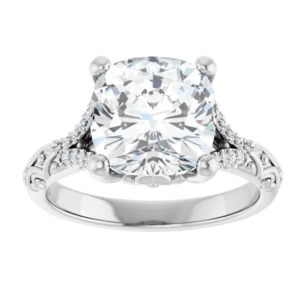 Solitaire Sculptural Engagement Ring Image 3 Natale Jewelers Sewell, NJ