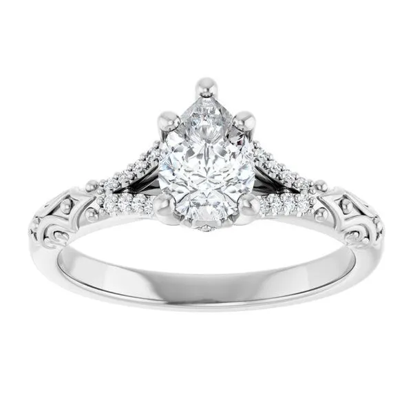 Solitaire Sculptural Engagement Ring Image 3 Natale Jewelers Sewell, NJ