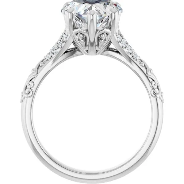 Solitaire Sculptural Engagement Ring Image 2 Natale Jewelers Sewell, NJ
