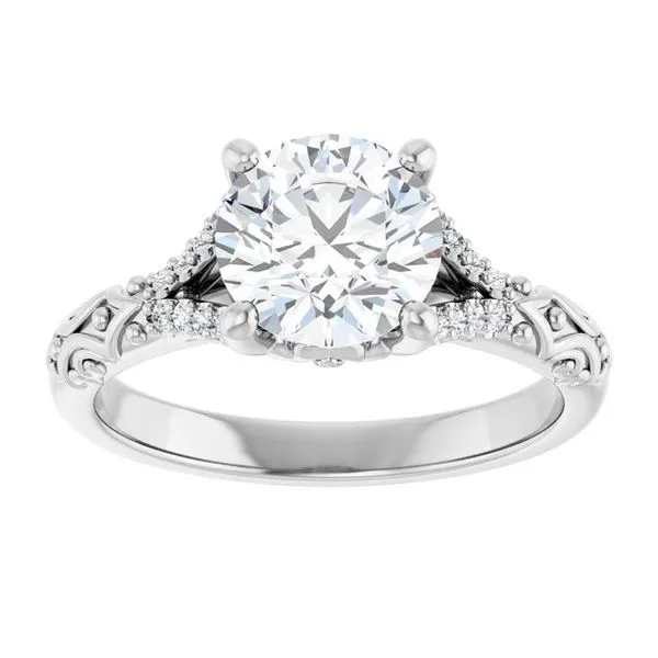 Solitaire Sculptural Engagement Ring Image 3 Natale Jewelers Sewell, NJ