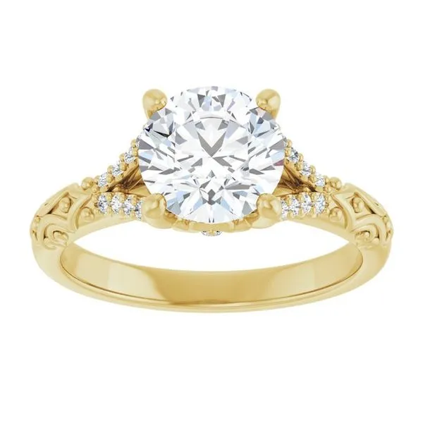 Solitaire Sculptural Engagement Ring Image 3 Natale Jewelers Sewell, NJ