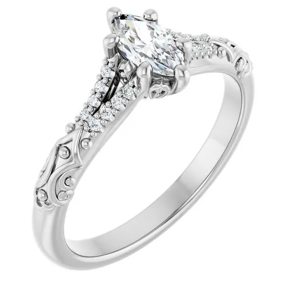 Solitaire Sculptural Engagement Ring Natale Jewelers Sewell, NJ