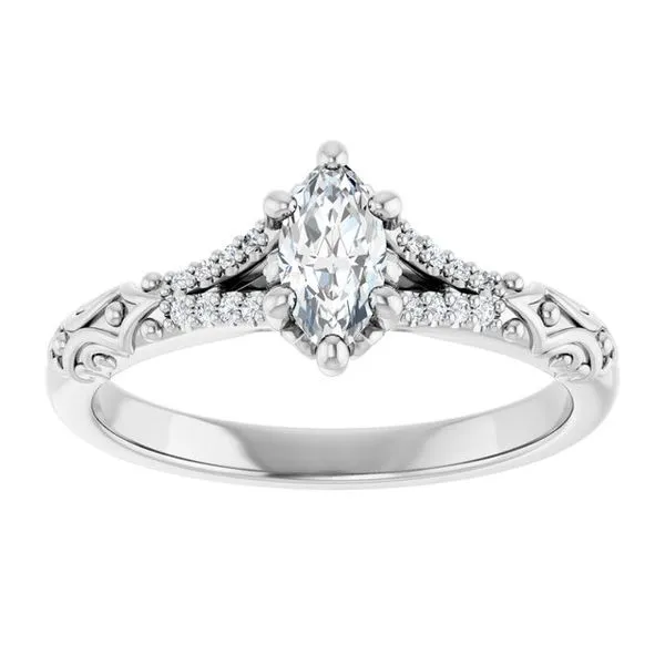 Solitaire Sculptural Engagement Ring Image 3 Shipley's Fine Jewelry Hampstead, MD