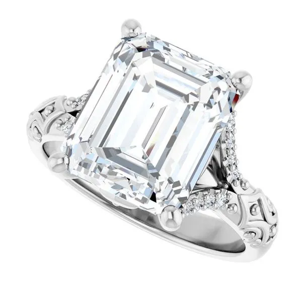 Solitaire Sculptural Engagement Ring Image 5 Natale Jewelers Sewell, NJ