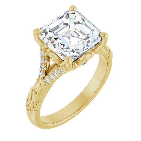 Solitaire Sculptural Engagement Ring Berilian Jewelers Folsom, CA