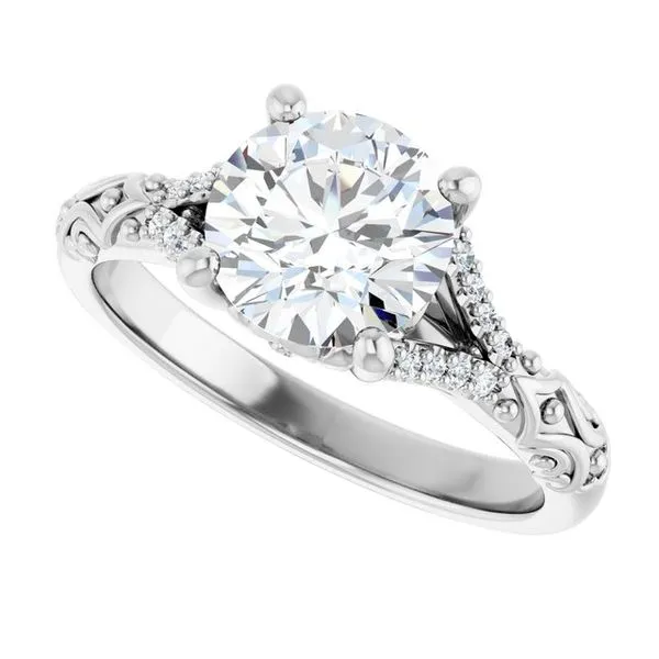 Solitaire Sculptural Engagement Ring Image 5 Natale Jewelers Sewell, NJ