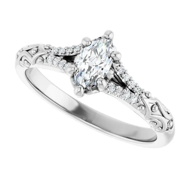 Solitaire Sculptural Engagement Ring Image 5 Natale Jewelers Sewell, NJ