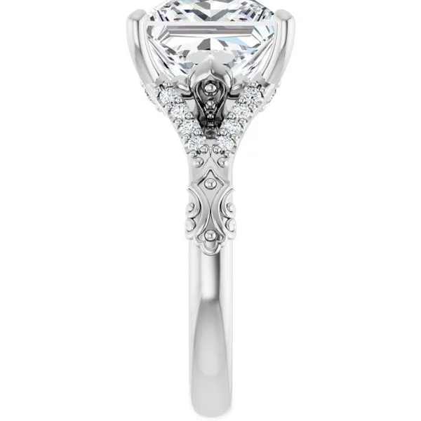 Solitaire Sculptural Engagement Ring Image 4 Natale Jewelers Sewell, NJ