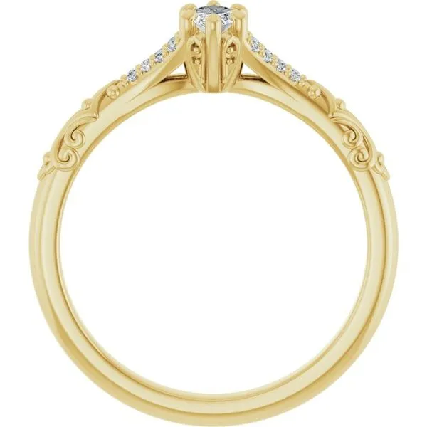 Solitaire Sculptural Engagement Ring Image 2 Natale Jewelers Sewell, NJ