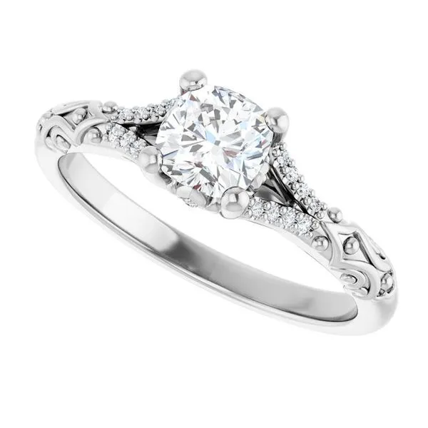 Solitaire Sculptural Engagement Ring Image 5 Natale Jewelers Sewell, NJ