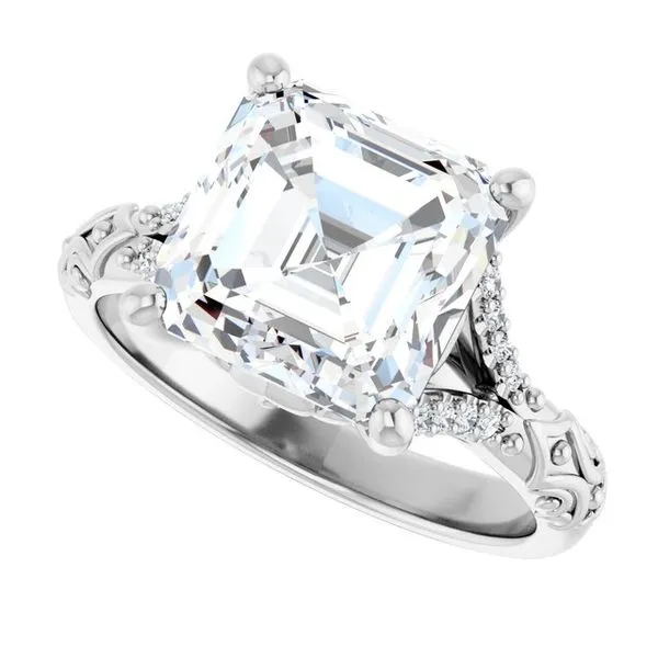 Solitaire Sculptural Engagement Ring Image 5 Natale Jewelers Sewell, NJ