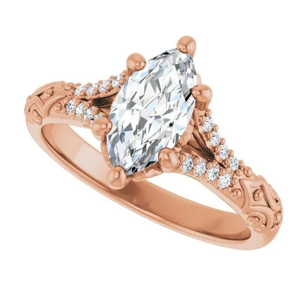 Solitaire Sculptural Engagement Ring Image 5 Natale Jewelers Sewell, NJ