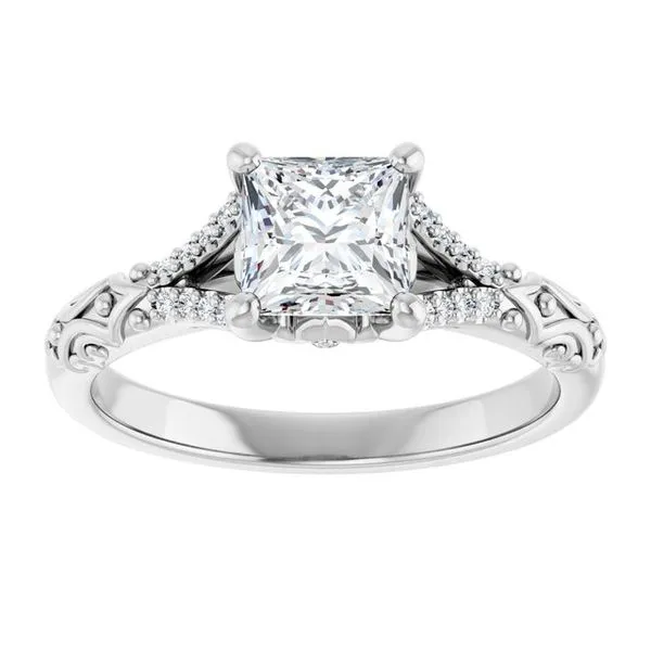Solitaire Sculptural Engagement Ring Image 3 Natale Jewelers Sewell, NJ