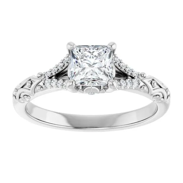 Solitaire Sculptural Engagement Ring Image 3 Natale Jewelers Sewell, NJ