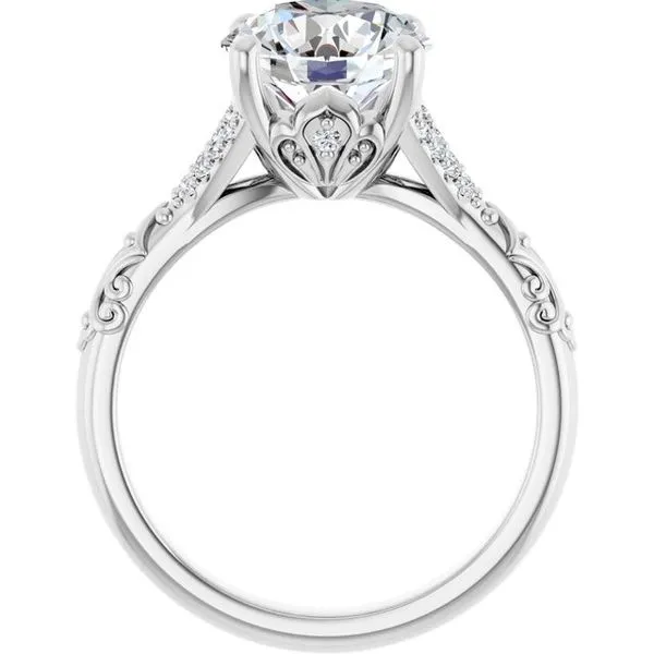 Solitaire Sculptural Engagement Ring Image 2 Natale Jewelers Sewell, NJ