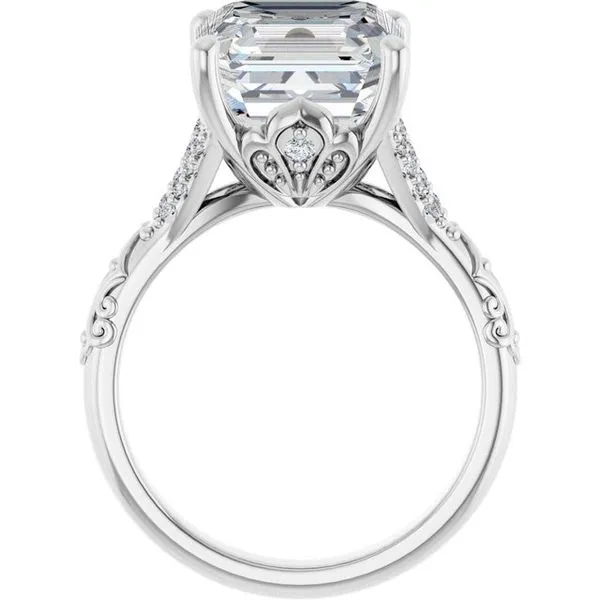 Solitaire Sculptural Engagement Ring Image 2 Natale Jewelers Sewell, NJ
