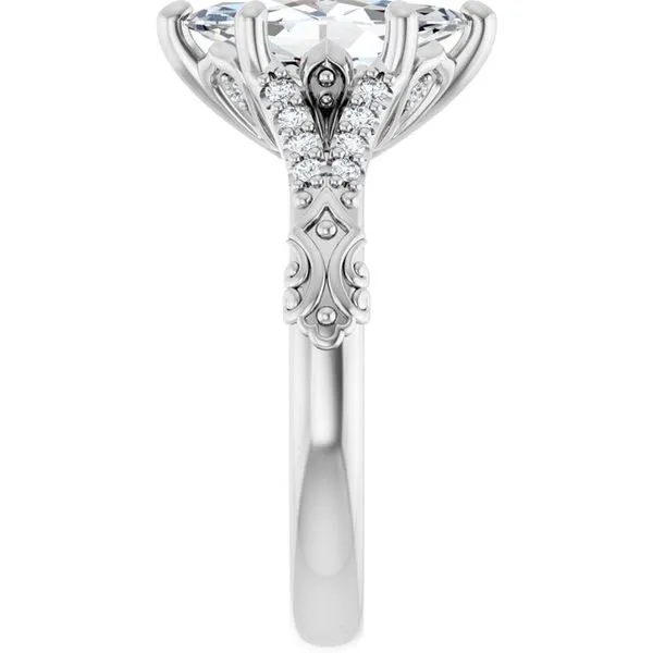 Solitaire Sculptural Engagement Ring Image 4 Natale Jewelers Sewell, NJ