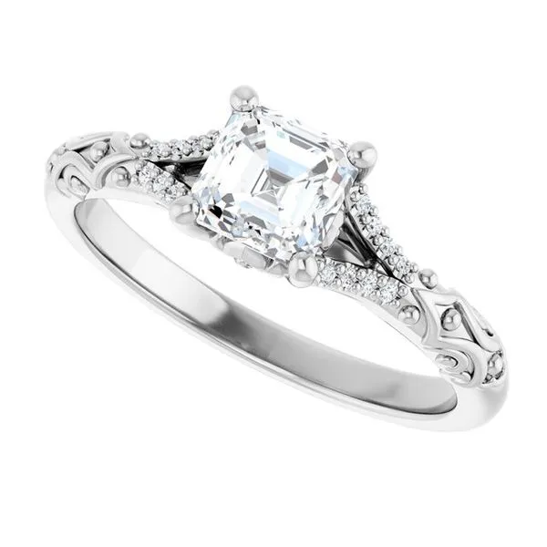 Solitaire Sculptural Engagement Ring Image 5 Natale Jewelers Sewell, NJ