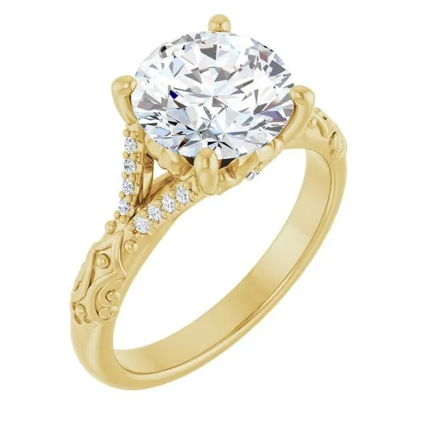 Solitaire Sculptural Engagement Ring Natale Jewelers Sewell, NJ