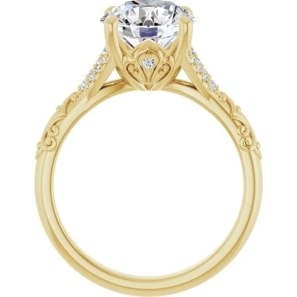 Solitaire Sculptural Engagement Ring Image 2 Natale Jewelers Sewell, NJ