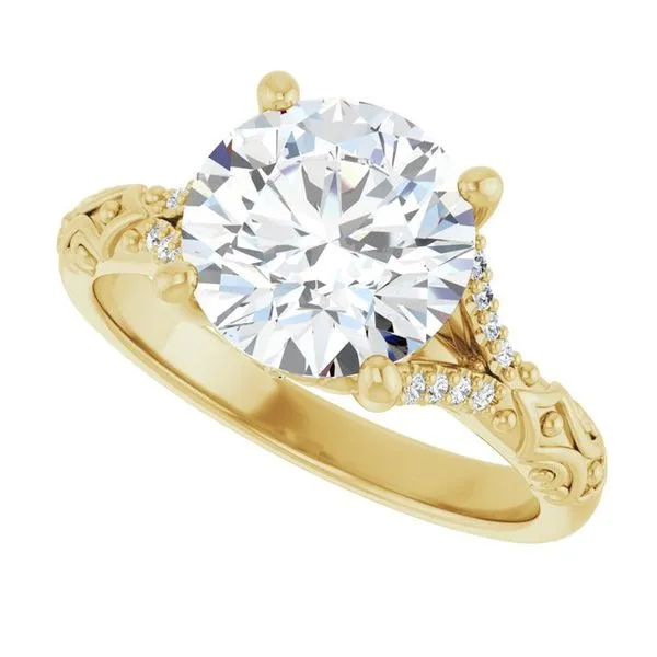 Solitaire Sculptural Engagement Ring Image 5 Natale Jewelers Sewell, NJ