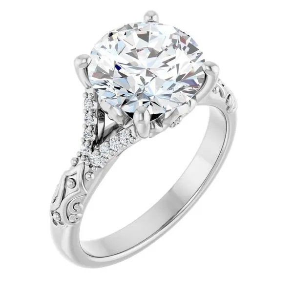 Solitaire Sculptural Engagement Ring Natale Jewelers Sewell, NJ