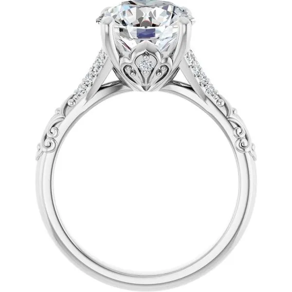 Solitaire Sculptural Engagement Ring Image 2 Natale Jewelers Sewell, NJ