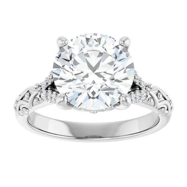 Solitaire Sculptural Engagement Ring Image 3 Natale Jewelers Sewell, NJ