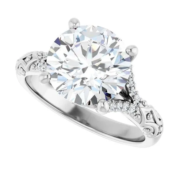 Solitaire Sculptural Engagement Ring Image 5 Natale Jewelers Sewell, NJ