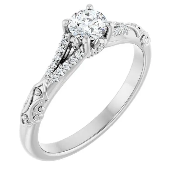 Solitaire Sculptural Engagement Ring Berilian Jewelers Folsom, CA