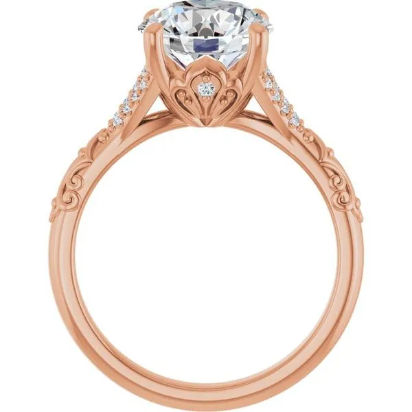 Solitaire Sculptural Engagement Ring Image 2 Natale Jewelers Sewell, NJ