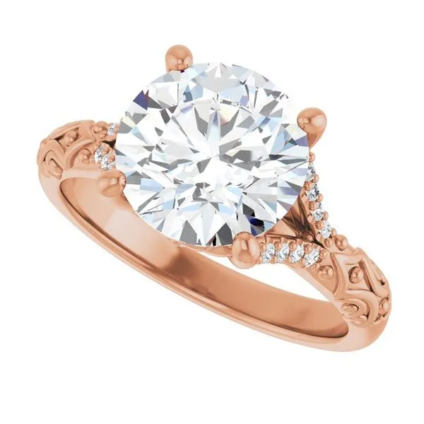 Solitaire Sculptural Engagement Ring Image 5 Natale Jewelers Sewell, NJ