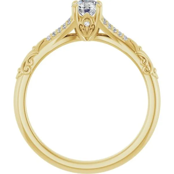 Solitaire Sculptural Engagement Ring Image 2 Natale Jewelers Sewell, NJ