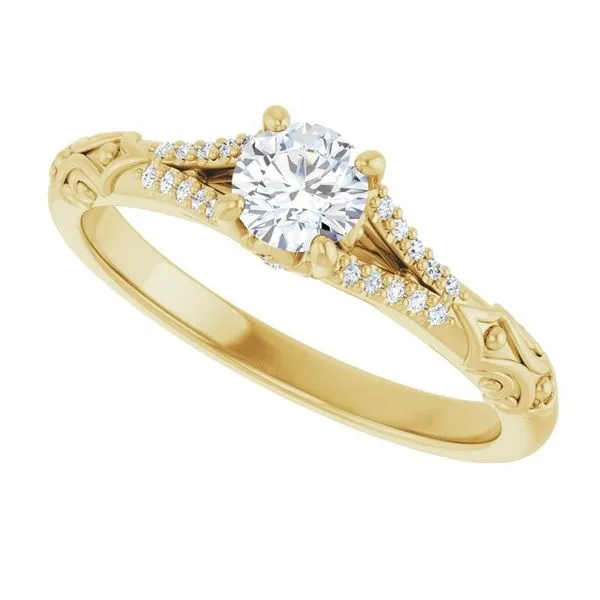 Solitaire Sculptural Engagement Ring Image 5 Natale Jewelers Sewell, NJ
