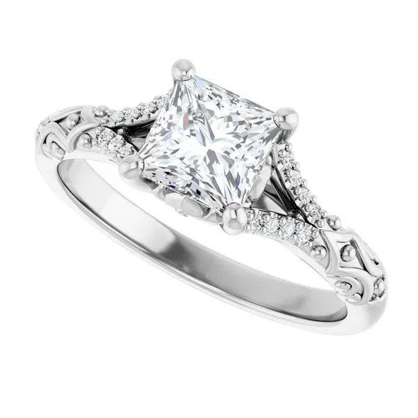 Solitaire Sculptural Engagement Ring Image 5 Natale Jewelers Sewell, NJ