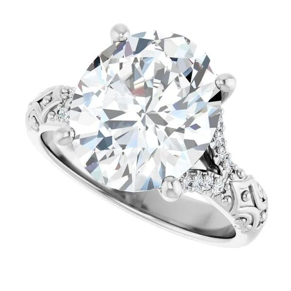 Solitaire Sculptural Engagement Ring Image 5 Natale Jewelers Sewell, NJ