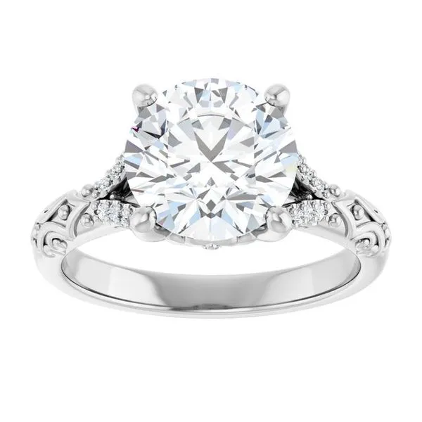 Solitaire Sculptural Engagement Ring Image 3 Natale Jewelers Sewell, NJ