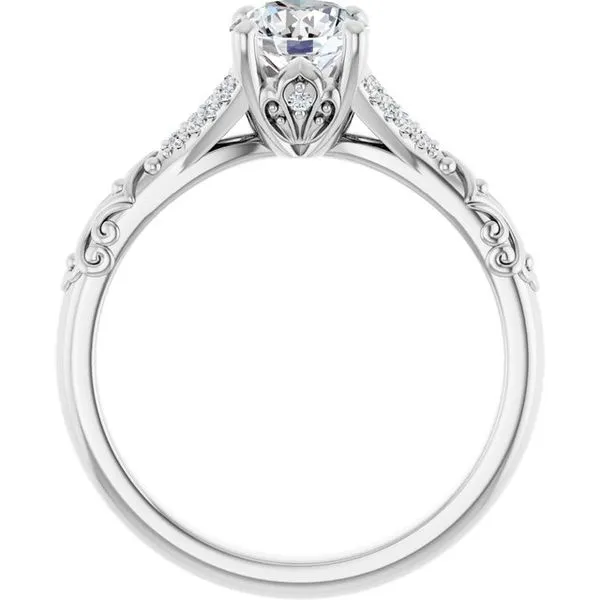 Solitaire Sculptural Engagement Ring Image 2 Natale Jewelers Sewell, NJ