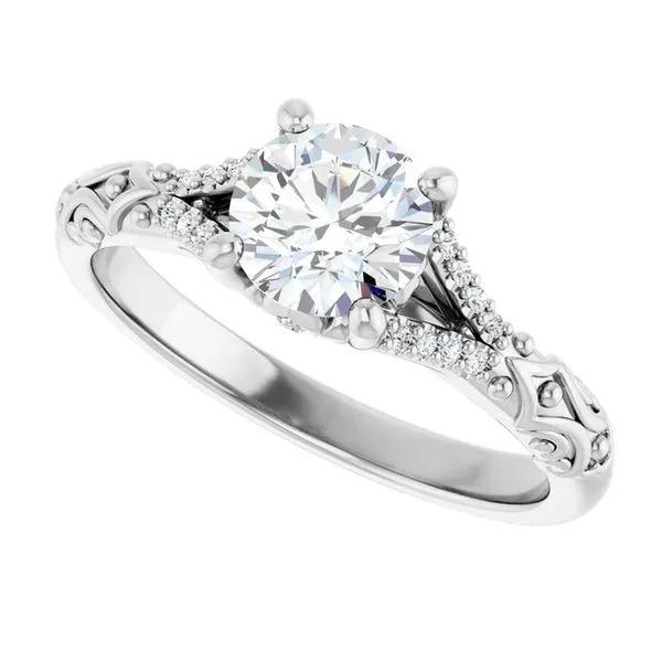 Solitaire Sculptural Engagement Ring Image 5 Natale Jewelers Sewell, NJ