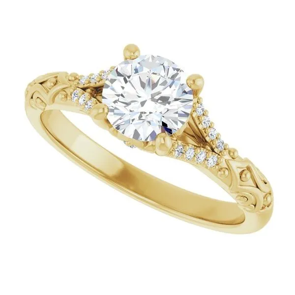 Solitaire Sculptural Engagement Ring Image 5 Natale Jewelers Sewell, NJ