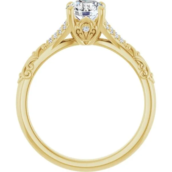 Solitaire Sculptural Engagement Ring Image 2 Natale Jewelers Sewell, NJ