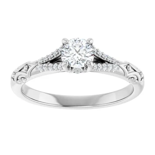 Solitaire Sculptural Engagement Ring Image 3 Natale Jewelers Sewell, NJ