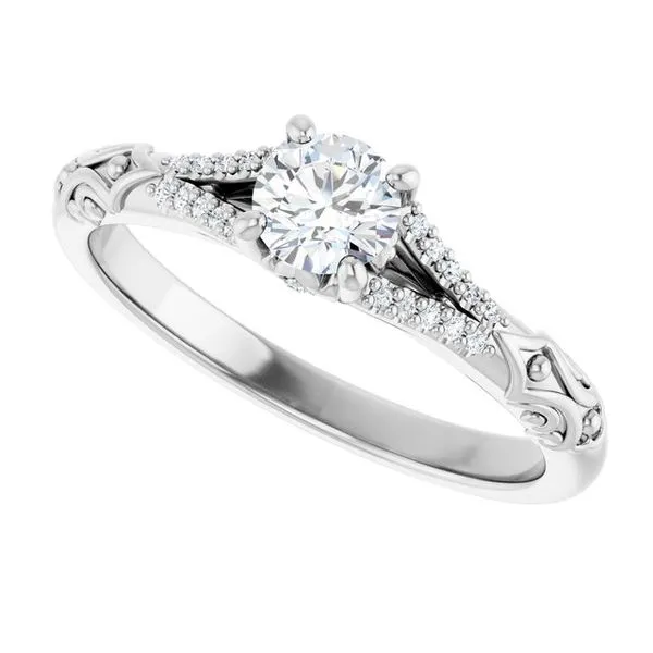 Solitaire Sculptural Engagement Ring Image 5 Natale Jewelers Sewell, NJ