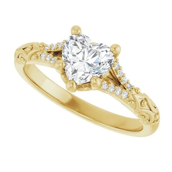 Solitaire Sculptural Engagement Ring Image 5 Natale Jewelers Sewell, NJ