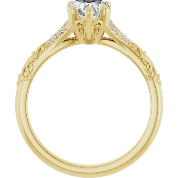Solitaire Sculptural Engagement Ring Image 2 Natale Jewelers Sewell, NJ