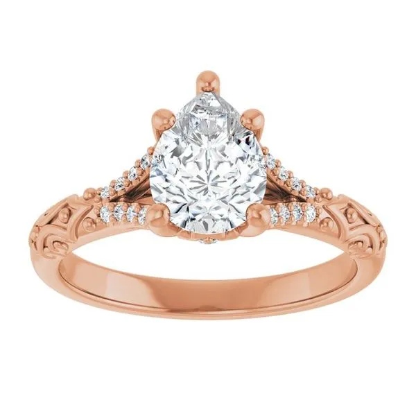 Solitaire Sculptural Engagement Ring Image 3 Natale Jewelers Sewell, NJ